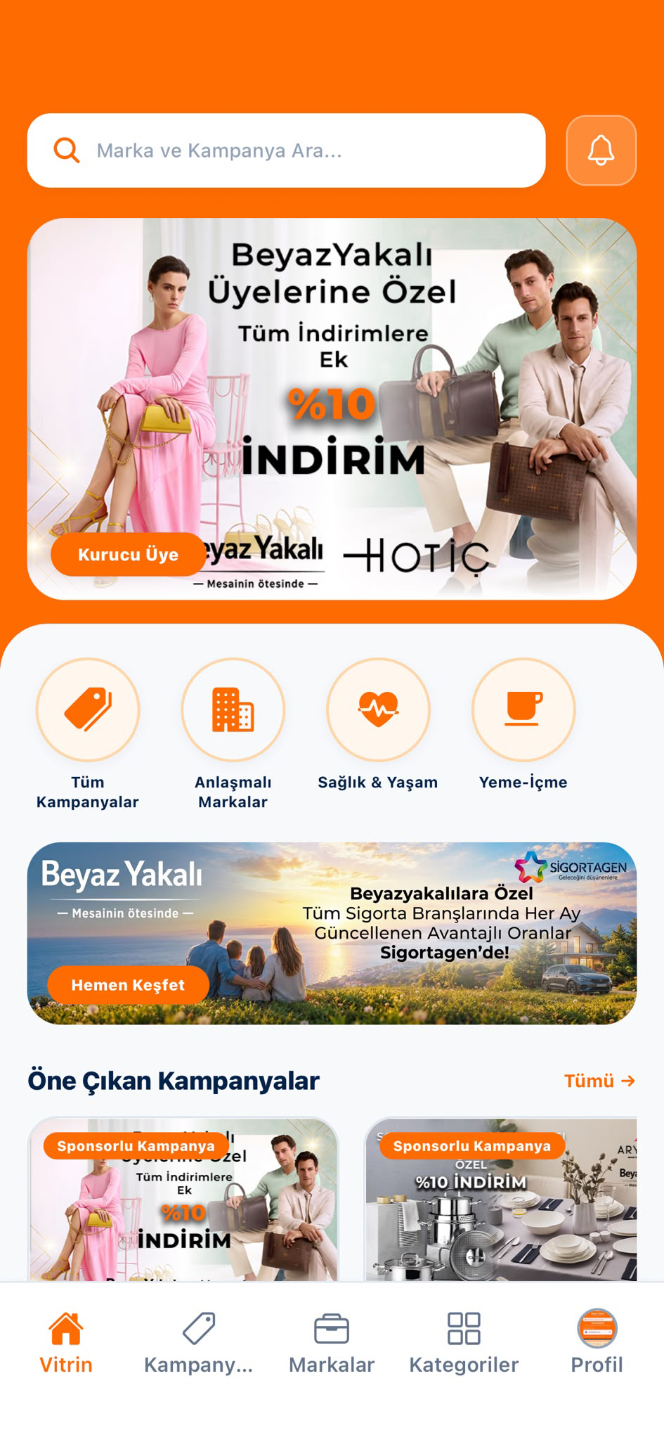 Beyaz Yakalı Vitrin Ekranı